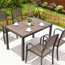 将图片加载到图库查看器，Leighton Wooden Metal Table Stackable Chairs Outdoor Furniture
