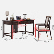 Muatkan imej ke dalam penonton Galeri, Gillespie Chinese Style Ebony Wood Study Work Desk
