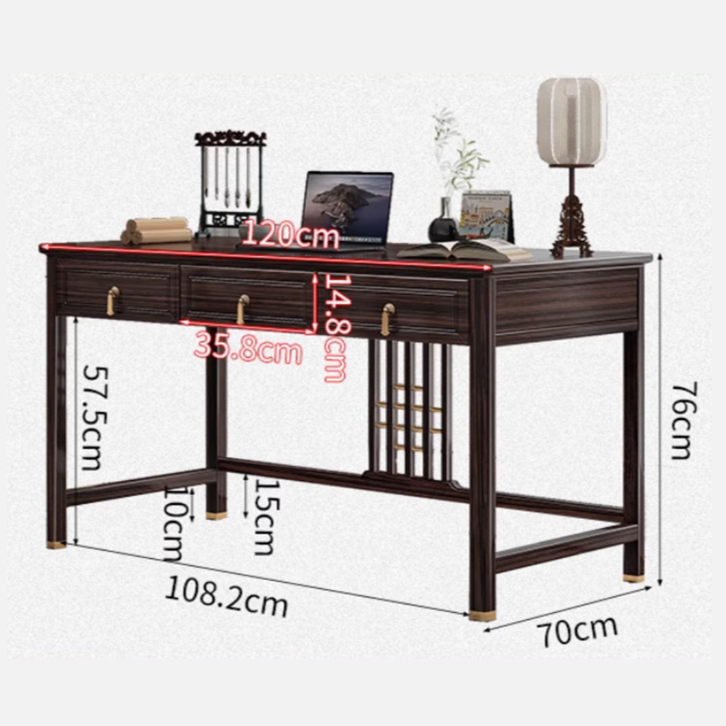 Gillespie Chinese Style Ebony Wood Study Work Desk