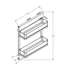 Load image into Gallery viewer, MIRAI Side Mounted Pull Out Basket With Undermount Soft Closing Slide - Dark Grey
