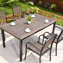 将图片加载到图库查看器，Leighton Wooden Metal Table Stackable Chairs Outdoor Furniture
