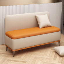 将图片加载到图库查看器，Murphy Back Rest Dual Tone PU Leather Storage Bench
