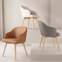 将图片加载到图库查看器，Ballard Wood Leg PU Leather Fabric Dining Chair
