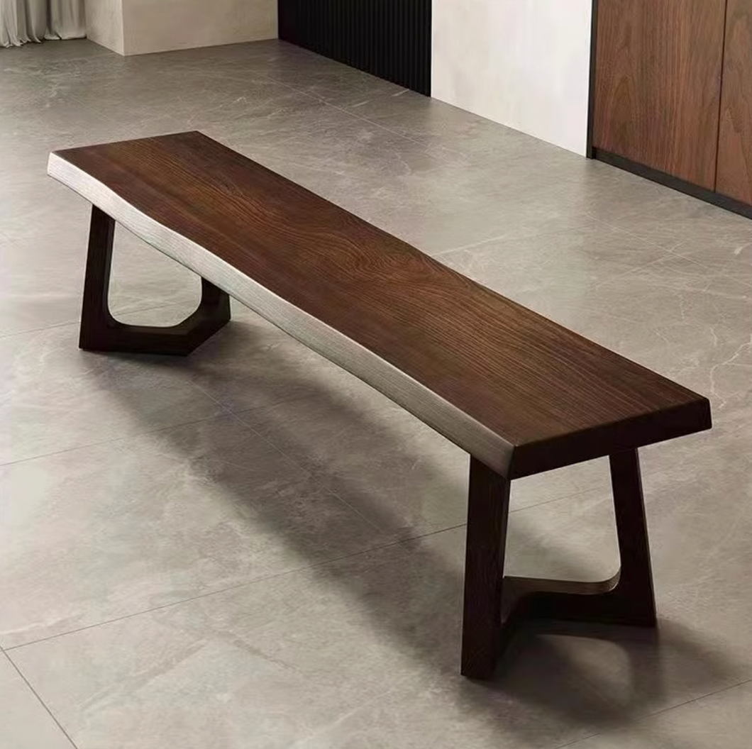 Shreya Solid Wood V Shape Leg Long Bench