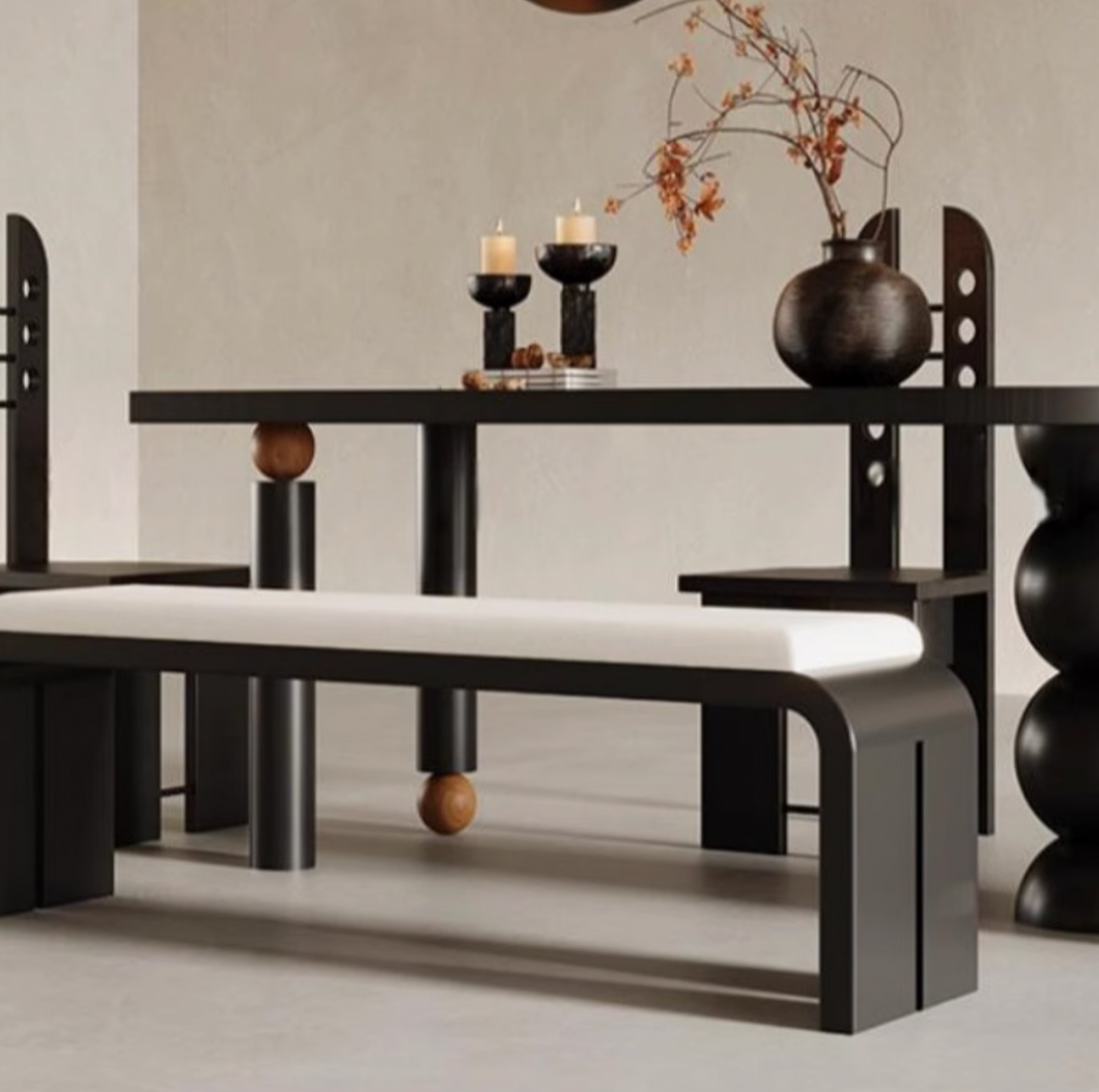 Villanueva PU Seat Curve Edge Long Bench