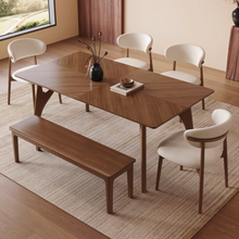 Muatkan imej ke dalam penonton Galeri, Kyron Solid Wood Sintered Slab Dining Table
