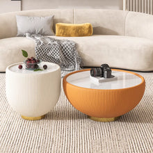 Muatkan imej ke dalam penonton Galeri, Sarah Pleated Round Modern Coffee Table
