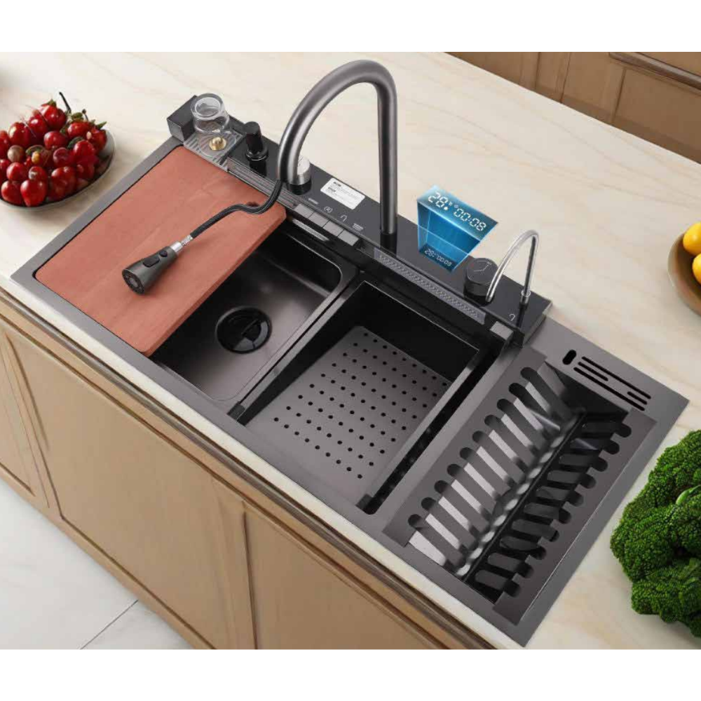 VULCANO SUS304 Stainless Steel Nano Handmade Kitchen Sink [Whale-1000]
