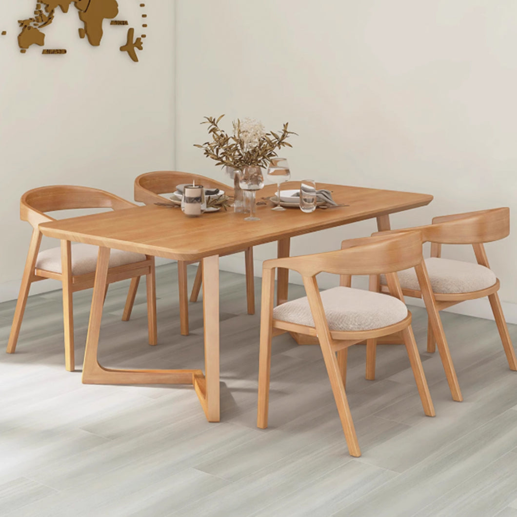 Tucker Solid Wood Round Edge Dining Table 1.2m to 2m