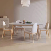 Muatkan imej ke dalam penonton Galeri, Wayne Slate Top With Wood Leg Dining Table 1.2m to 1.6m
