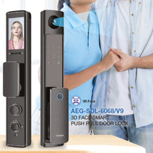Muatkan imej ke dalam penonton Galeri, AEGLOG 3D Face Smart Push Pull Door Lock AEG-SDL-6068/V9
