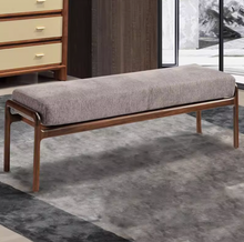 Load image into Gallery viewer, Zaid Luxury Wood Fabric Long Bench
