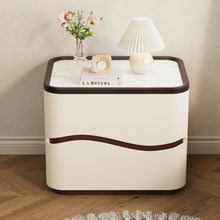 将图片加载到图库查看器，Zachary Minmalist Wave Marble Design Top Bedside Table
