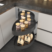 Muatkan imej ke dalam penonton Galeri, MIRAI Magic Corner Basket With Soft Closing Slide - Dark Grey
