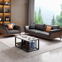 Muatkan imej ke dalam penonton Galeri, Cain Leather Sofa Coffee Table Office Lounge Furniture
