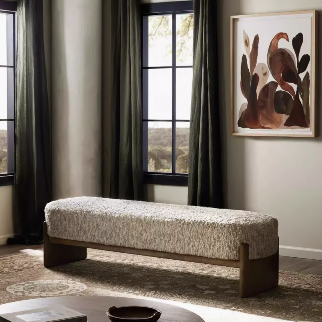 Moran Wabi-Sabi Fabric Long Bench