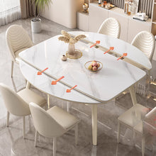 Load image into Gallery viewer, Delacruz Slate Top Cream Bottom Dining Table 1.3m 1.4m
