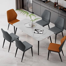 将图片加载到图库查看器，Fields Line Back Rest PU Leather Dining Chair
