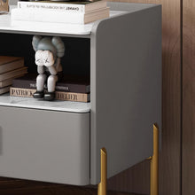 Load image into Gallery viewer, Obrien Slate Top Luxury Gold Bedside Table
