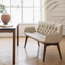 Muatkan imej ke dalam penonton Galeri, Hurst Cowhide Leather With Back Rest Dining Bench
