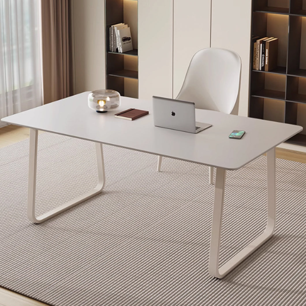 Knight Pure White Minimalist Study Work Desk