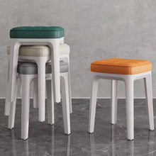 将图片加载到图库查看器，Ellena PU Leather Cushion Stackable Stool
