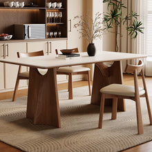 将图片加载到图库查看器，Darcey Sintered Stone Top With Solid Wood Base Dining Table
