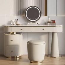 Muatkan imej ke dalam penonton Galeri, Peggy Luxury Designer Dressing Table Set With Side Cabinet 0.9m to 1.3m
