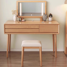 Muatkan imej ke dalam penonton Galeri, Oliwia Solid Wood Japanese Modern Dressing Table Set 0.8m to 1m
