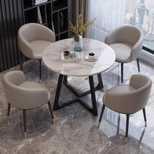 Muatkan imej ke dalam penonton Galeri, Mahoney Marble Design Round Discussion Table Set
