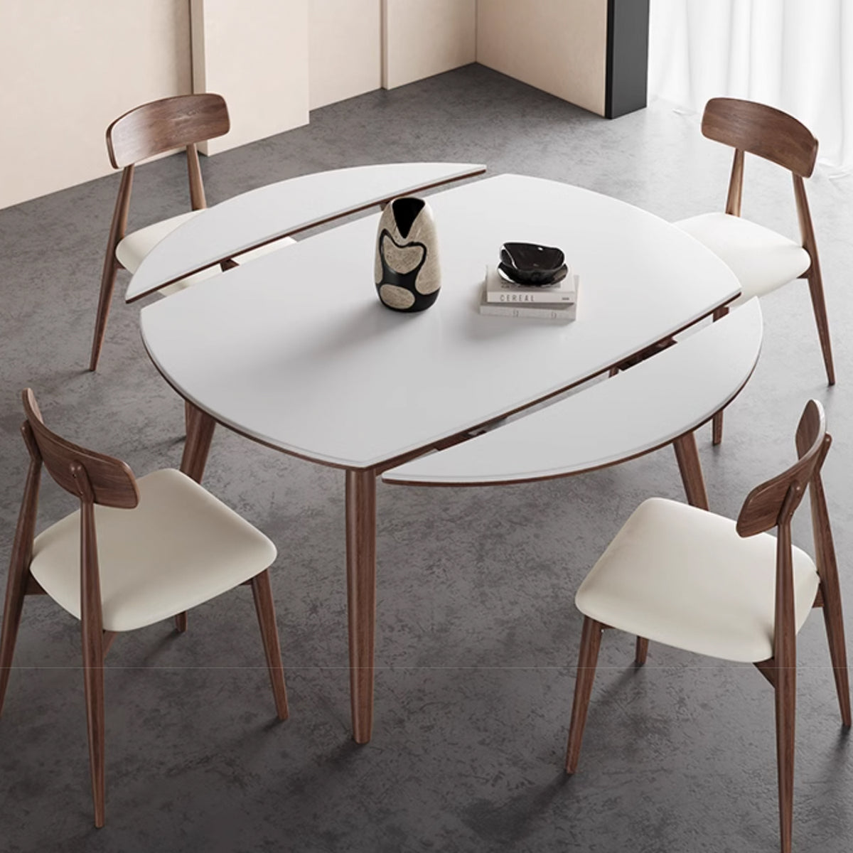 Hart Extendable Round Rectangle Sintered Stone Dining Table 1.2m to 1 ...