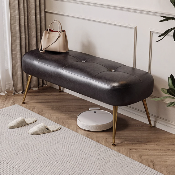 Milan Fashion Oil Wax Leather Bench