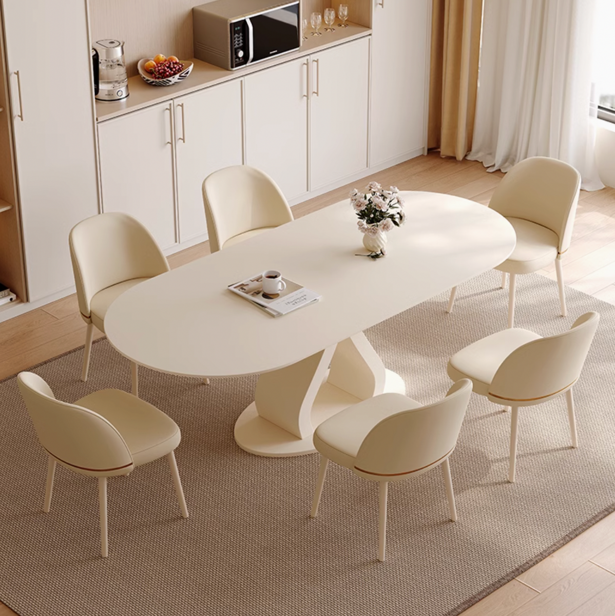 Simpson Off White Cream Influencer Dining Table – Mirai Town Shop