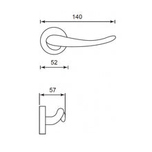 将图片加载到图库查看器，FRASCIO Solid Brass Lever Handle On Rose - Ala 2050-52
