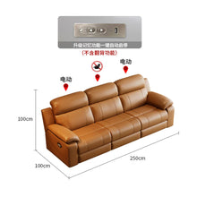 Muatkan imej ke dalam penonton Galeri, Robles Elerctric Manual Recliner With Cup Holder Function Leather Sofa
