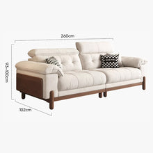 Load image into Gallery viewer, Owain Solid Wood and Adjustable Headrest Sofa
