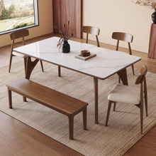 Muatkan imej ke dalam penonton Galeri, Kyron Solid Wood Sintered Slab Dining Table
