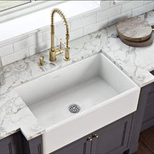 Load image into Gallery viewer, CAVARRO Fireclay Square &amp; Flat Kitchen Sink [White] CFS241810/301810/331810

