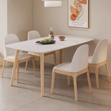 Muatkan imej ke dalam penonton Galeri, Wayne Slate Top With Wood Leg Dining Table 1.2m to 1.6m
