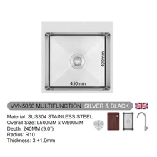 Muatkan imej ke dalam penonton Galeri, VULCANO SUS304 Stainless Steel Multifunction Sink [VVN5050/VVN6050/VVN6850/VVN7550]
