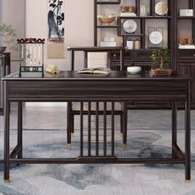 Muatkan imej ke dalam penonton Galeri, Gillespie Chinese Style Ebony Wood Study Work Desk
