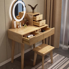 将图片加载到图库查看器，Eileen Natural Wood Dressing Table Set 0.6m to 0.8m
