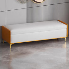 Load image into Gallery viewer, Cain Luxury Gold Legs Designer Storage Bench
