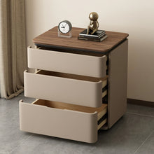 Load image into Gallery viewer, Wolfe 3 Tier Storage Wooden Top Bedside Table
