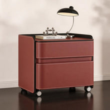Load image into Gallery viewer, Hilario Soft Padding Leather Bedside Table With Wheels

