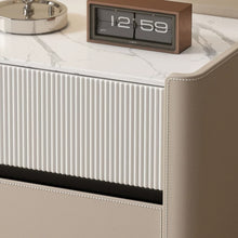 Muatkan imej ke dalam penonton Galeri, Marietta Dual Color Leather Padding Bedside Table
