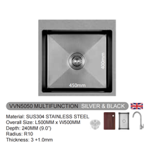 Muatkan imej ke dalam penonton Galeri, VULCANO SUS304 Stainless Steel Multifunction Sink [VVN5050/VVN6050/VVN6850/VVN7550]

