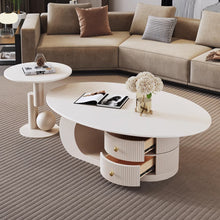 Muatkan imej ke dalam penonton Galeri, Leblanc Oval Designer Storage Coffee Table
