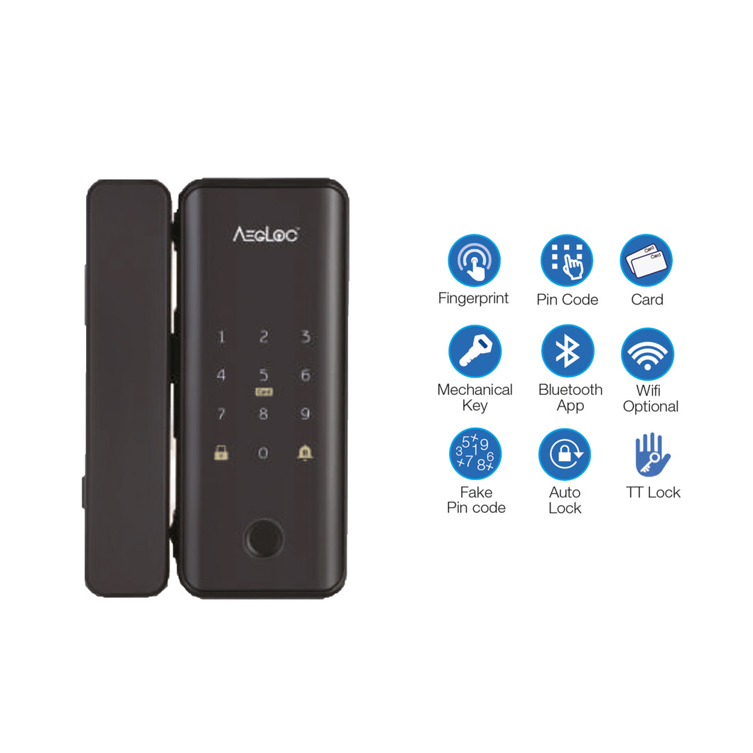 AEGLOG Smart Digital Glass Lock AEG-SDL-G10