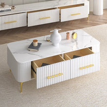 Muatkan imej ke dalam penonton Galeri, Emil Modern Slate Gold Leg Coffee Table
